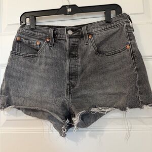 Levi's Black Wash Cutoff Denim Shorts